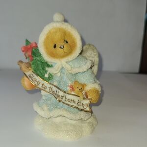 Cherished Teddies Grace Angel Bear Figurine with Blue Coat